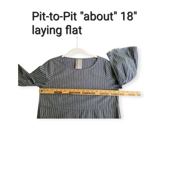 Anthropologie Dolan Bell Sleeve Striped Cotton Blouse Size S - Picture 6 of 10